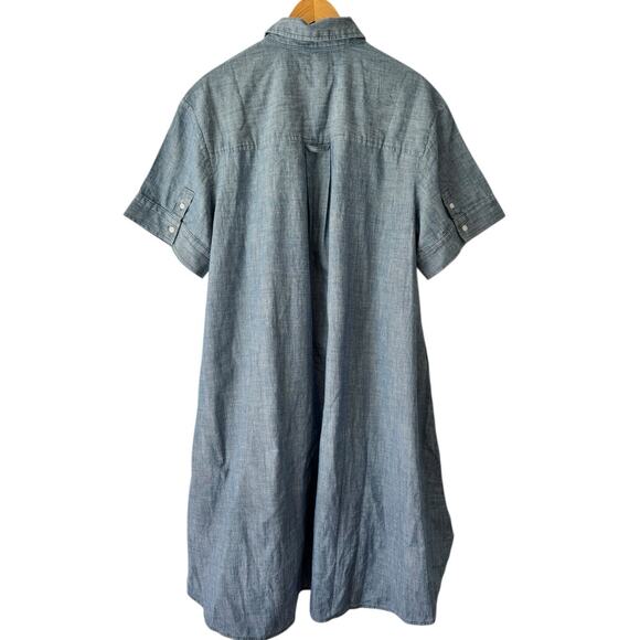 NWD Everlane The Daytripper Shirt Dress Blue Denim Chambray Size XL - Picture 5 of 10